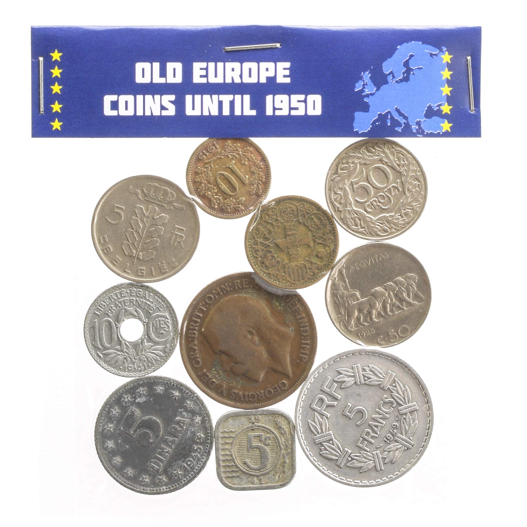 Amazon.com: 10 Coins from Old Europe Until 1950 Year Collectible